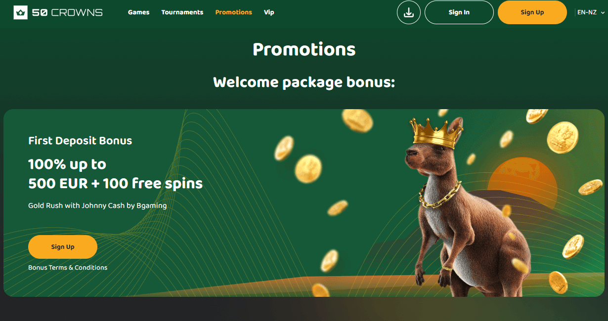 50 Crowns Casino Bonus